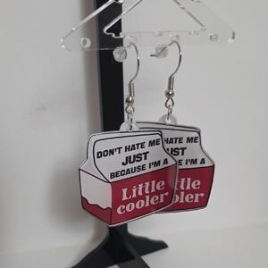 Red and White Cooler Earrings